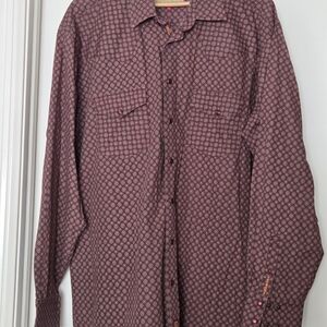 Cinch Men's Maroon Geo Print Button-Down Shirt